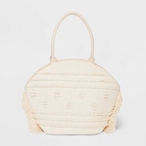 Shade & Shore Cream Oversized Beach Tote Bag